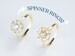 Spinning CZ Pearls Fidget Rings, Super Sparkly Adjustable Stackable Woman Spinner Anxiety Rings, Dainty Statement Rings, Best Friend Rings 