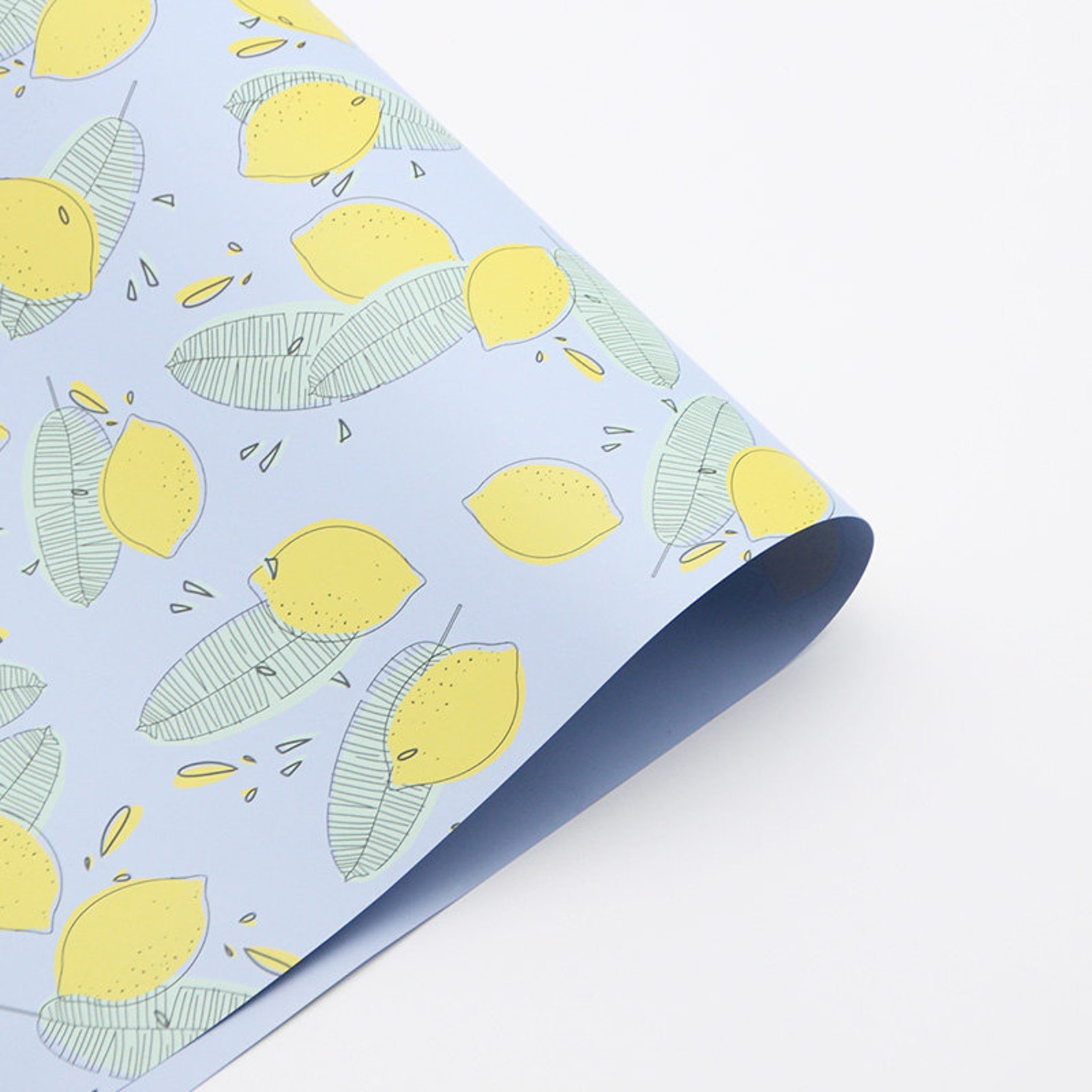 Lemon Gift Wrap Wrapping Paper Party Poster Scrapbooking Etsy