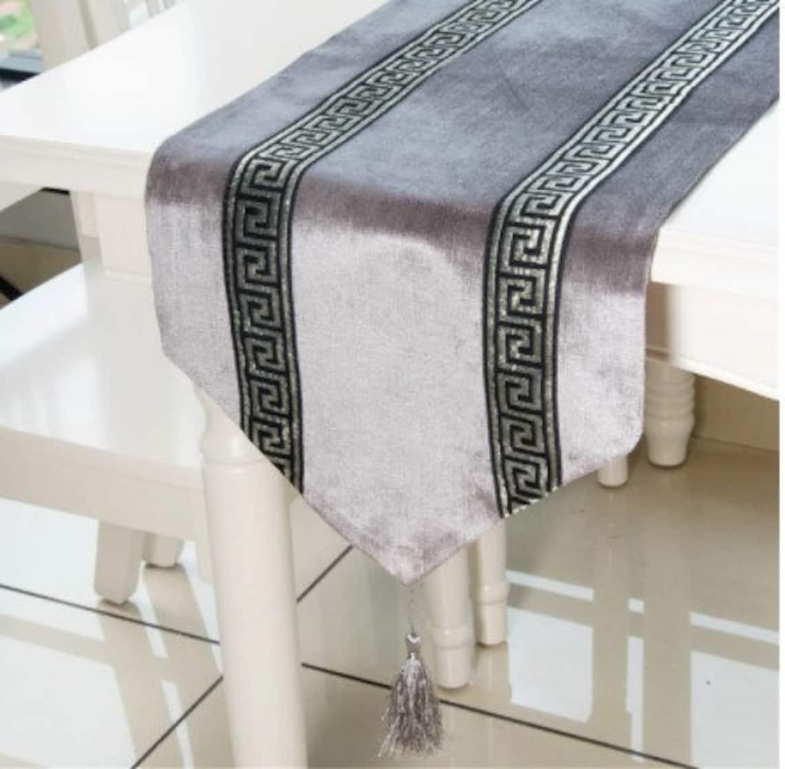 Luxury Table Runner with Tassels Etsy