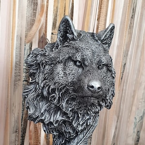 Decorative Wolf Statue, Black Wolf Sculpture, Office Decor, Housewarming Gift, wolf statue, 11.81&#39;&#39; , Halloween Gift, personalized gifts