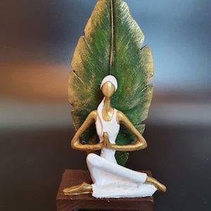 Decorative Little Leafy Yoga Girl Yoga Statue, Yoga Gifts, Yoga Decor, Yoga Lover Gift, Yoga Teacher, Housewarming gift, Decoration for home