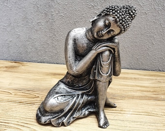Handmade Resting Buddha Statue, Garden Decor, Meditation Gift