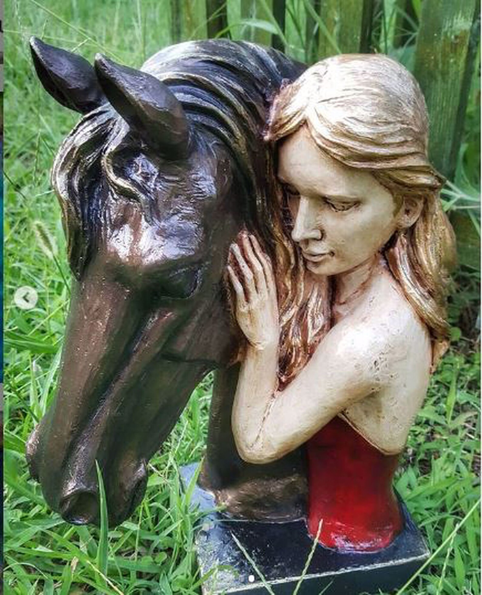 Girl on Horse Bust Sculpture Girl Statue Home Decor horse Etsy