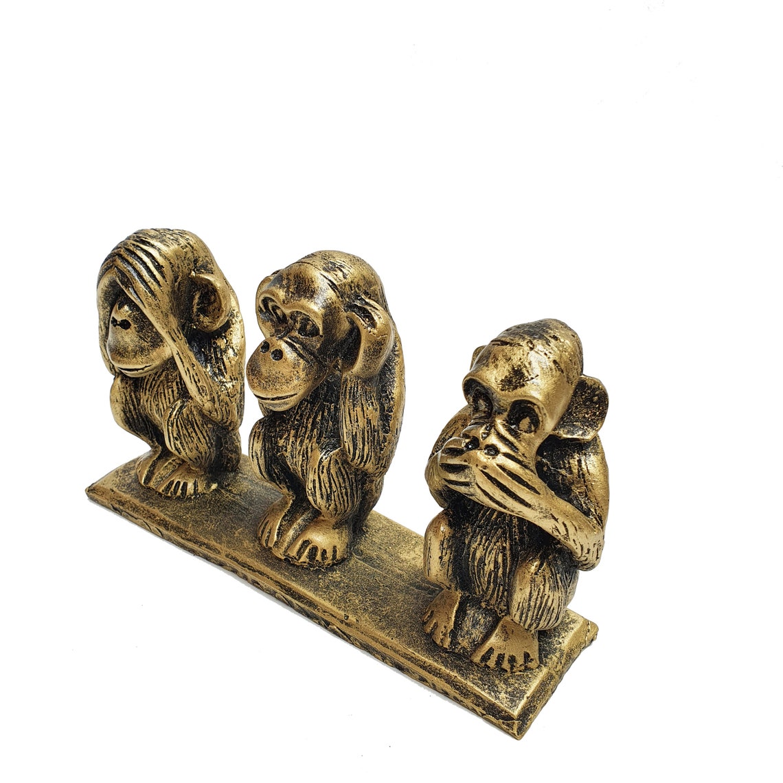 Three Wise Monkeys Statue 3 Monkey Idol See no evil Etsy
