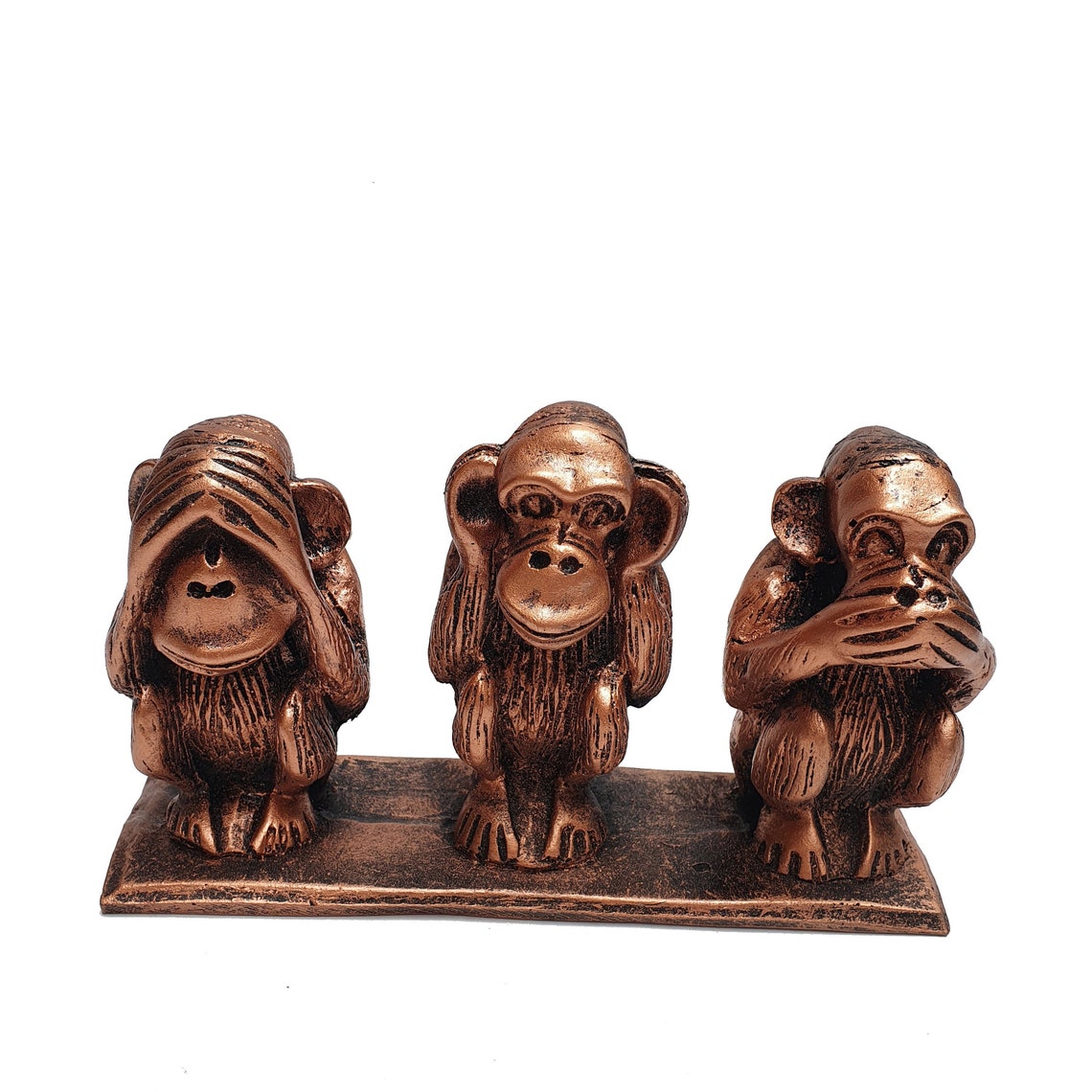 Three Wise Monkeys Statue 3 Monkey Idol see No Evil Etsy