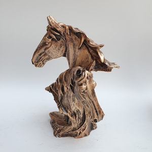 Decorative Horse Statue, 11.42&#39;&#39;, Lucky Horse Head statue Figure, Gold Horse Sculpture, Decor, Horse figure, Garden statue, Horse Sculpture