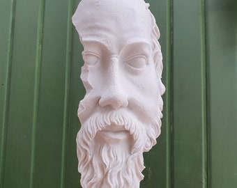 Handmade Zeus Bust Statue, Greek Sculpture, 14.57 Inch