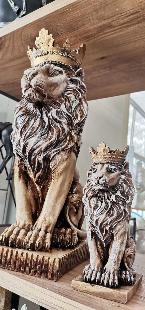 Decoration Lion Statue Lion King Sculpture Home Decoration Etsy
