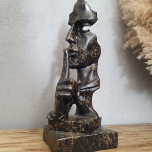 Large Silence Sculpture, Statue of Silence, 12.60 Inches, Office Decoration, Black Man Sculpture, Housewarming gift, Creative Abstract Decor