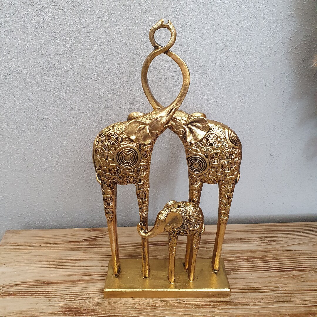 Decorative Elephant Family , Gold Elephant Family, Housewarming Gift, Creative Abstract Decor