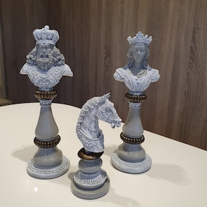 Decorative Handmade Large Chess Set For Your Home and Office, 3 Piece Chess Sculpture, Chess Sets Handmade, Housewarming Gifts, Home Decor