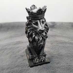 Decoration Lion Statue, 6.69&#39;&#39;,Lion King Sculpture, Home Decoration, Lion Decor, Animal Figure, Home Design,handcrafts statue, Crowned Lion