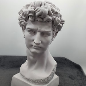 Large David Sculpture Statue, 13 Inches, David Bust Statue, White Sculpture , Renaissance Sculpture Statues, David of Michelangelo Bust