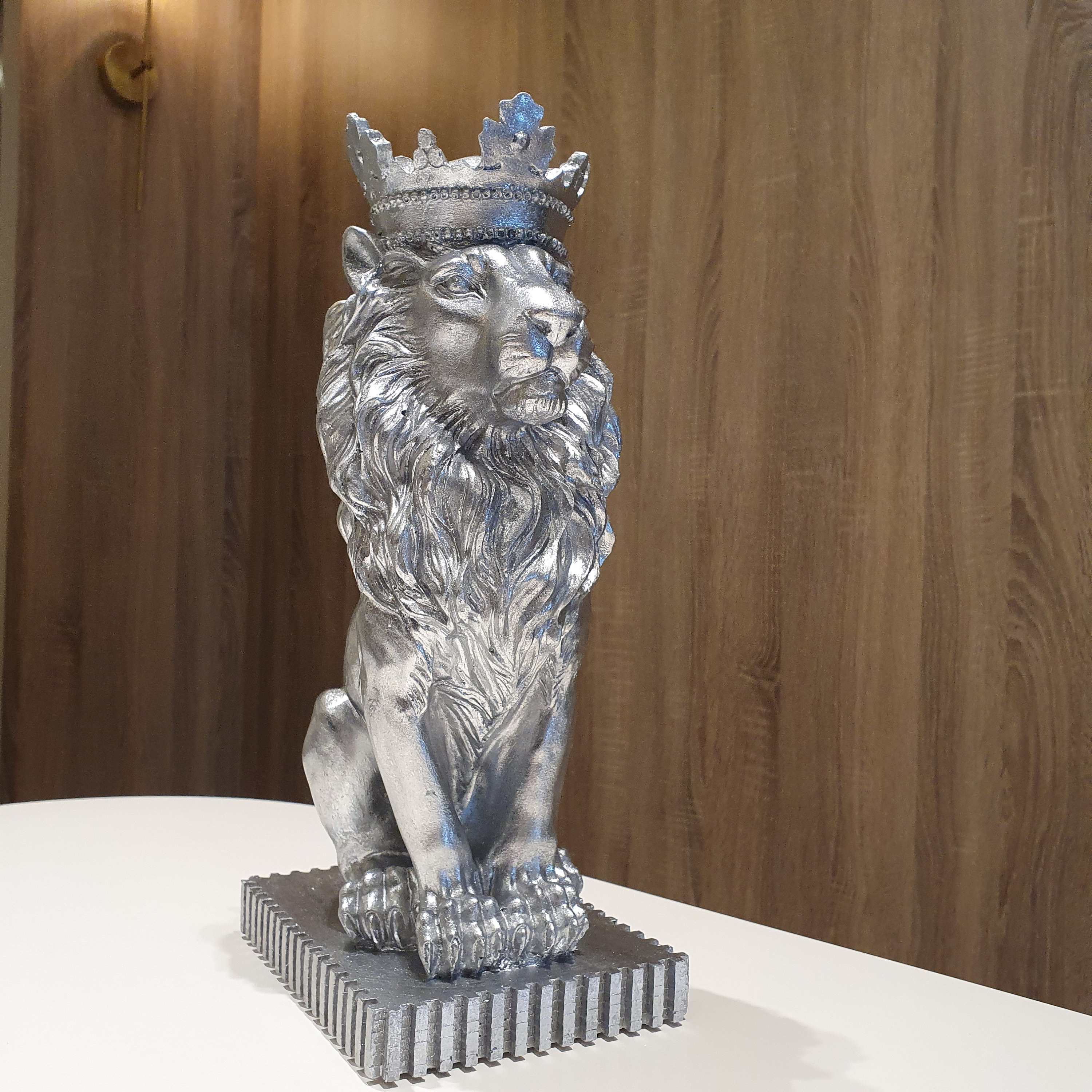 Silver Lion Statue, 13.39'' ,silver Lion, Home Decoration