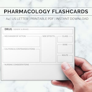 Modèle de carte de médicaments infirmiers, Pharmacologie imprimable, Notes de soins infirmiers, Cartes mémoire de pharmacologie, Notes de pharmacologie, Guide d'étude de l'infirmière