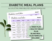 Printable diabetic meal plan, Diabetic diet plan, Diabetic food chart, Diabetes food list, Low carb weekly meal plan, Low carb food list PDF