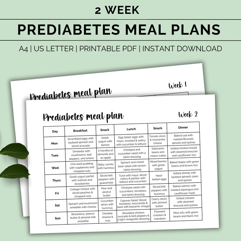 Pre Diabetes Food Chart - Etsy
