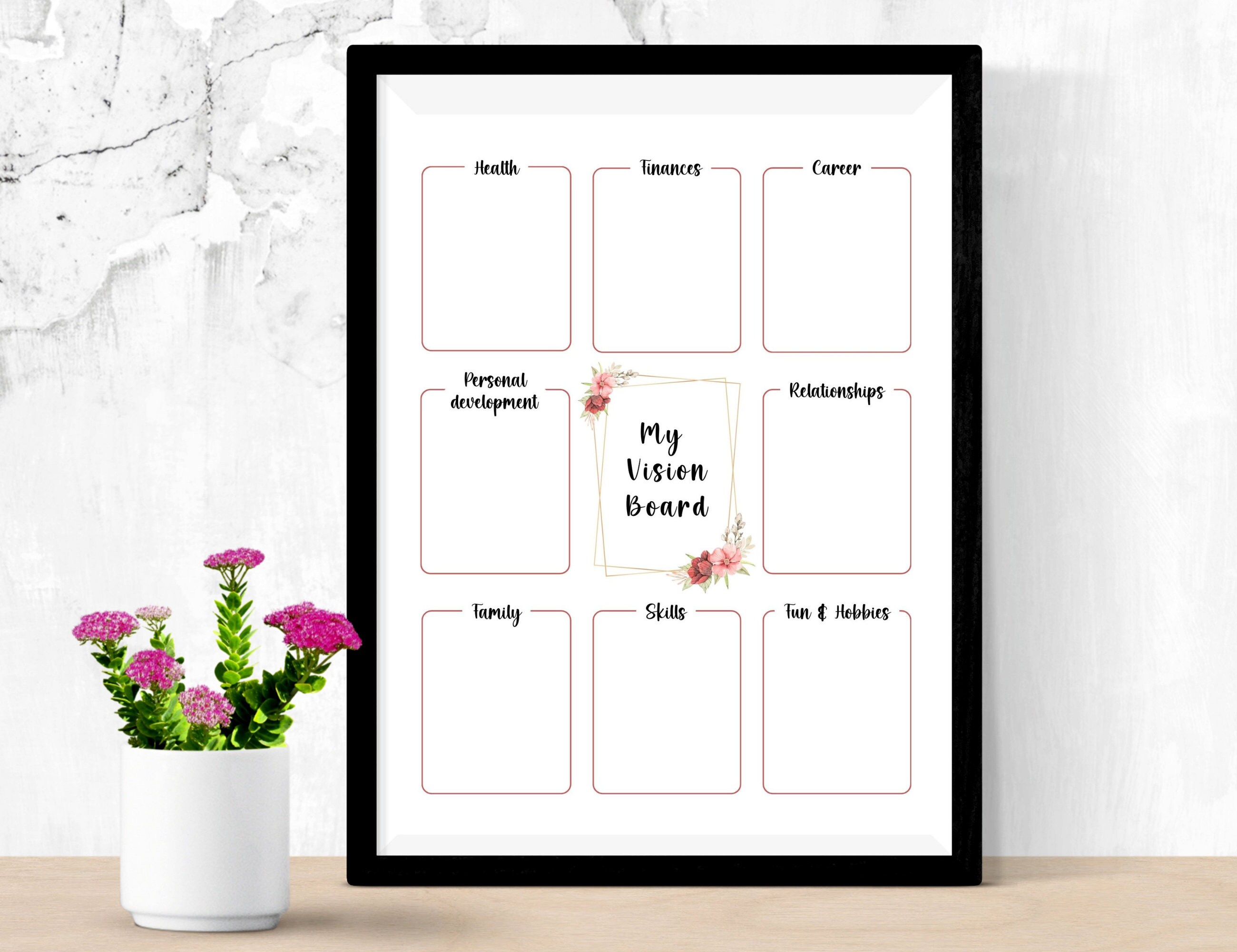 Printable Vision Board Template, Goal Setting Planner, Manifesting ...