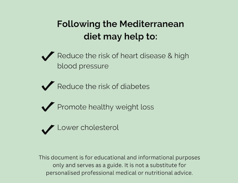 Mediterranean diet meal ideas, Heart healthy diet, Mediterranean diet food list, Weight loss meal ideas, Meal plans, Instant download PDF