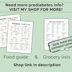 Prediabetes Meal Plan, Pre Diabetes Diet Plan, Diabetic Meal Snack Planner, Low Carb Food List ...