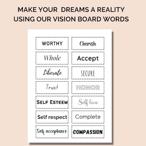 Printable Vision Board Words Vision Board Kit Positive Inspirational Printable Vision Board Words Vision Board Kit Positive Inspirational