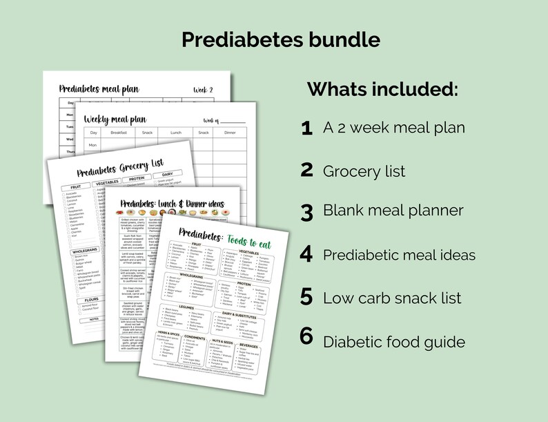 Prediabetes Bundle PRINTABLE, Food Guide, Diabetic Food List ...