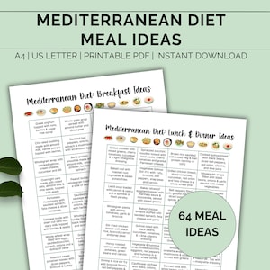 Mediterranean diet meal ideas, Heart healthy diet, Weight loss meal ideas, Healthy meal plans, Meal prep planner, Diet plan, Printable PDF