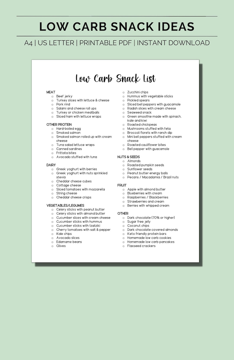 Low Carb Snack List, Low Carb Food List, Snacks for Diabetes, Low Carb ...