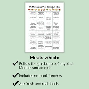 Mediterranean diet meal ideas, Heart healthy diet, Mediterranean diet food list, Weight loss meal ideas, Meal plans, Instant download PDF