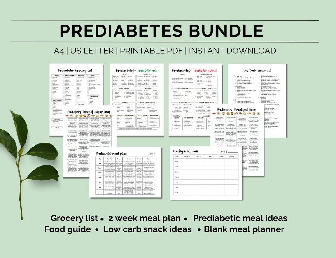 Prediabetes Bundle PRINTABLE, Food Guide, Diabetic Food List ...