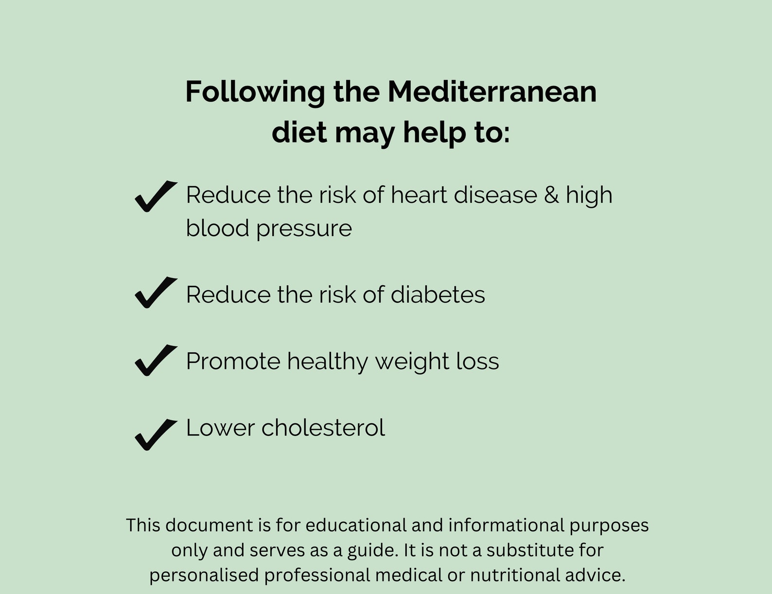 Printable Mediterranean Diet Meal Plan, Heart Healthy Diet, Weight Loss ...
