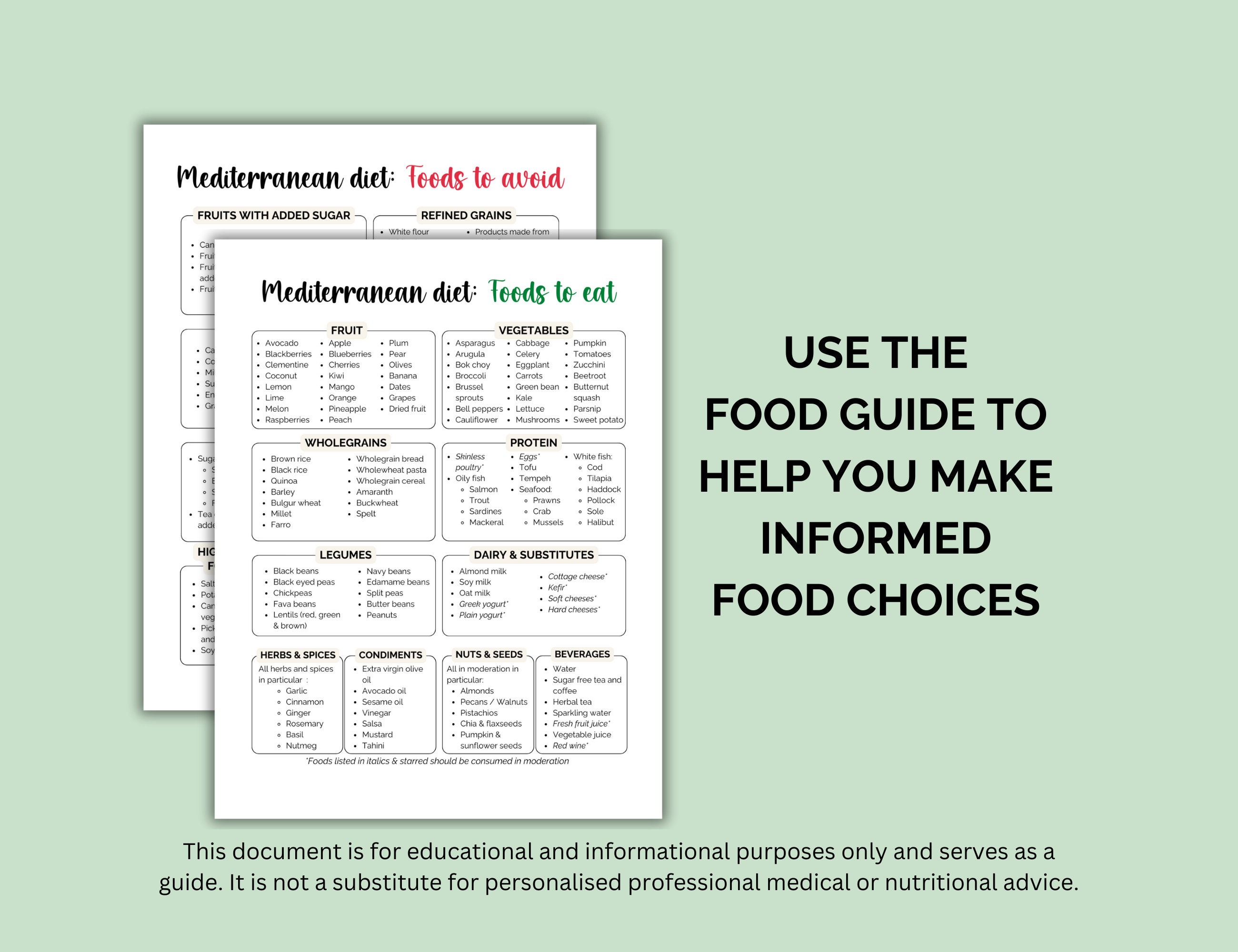 Mediterranean Diet Planner, Mediterranean Food Guide, Grocery List ...