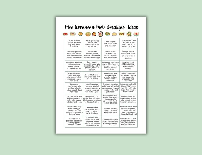 Mediterranean diet meal ideas, Heart healthy diet, Mediterranean diet food list, Weight loss meal ideas, Meal plans, Instant download PDF