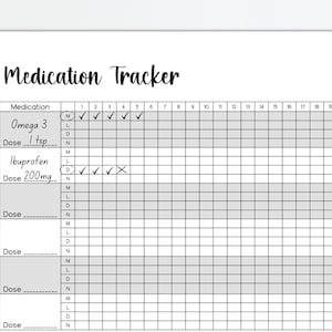 Daily Medication Tracker, Printable Medication Log, Daily Medication ...