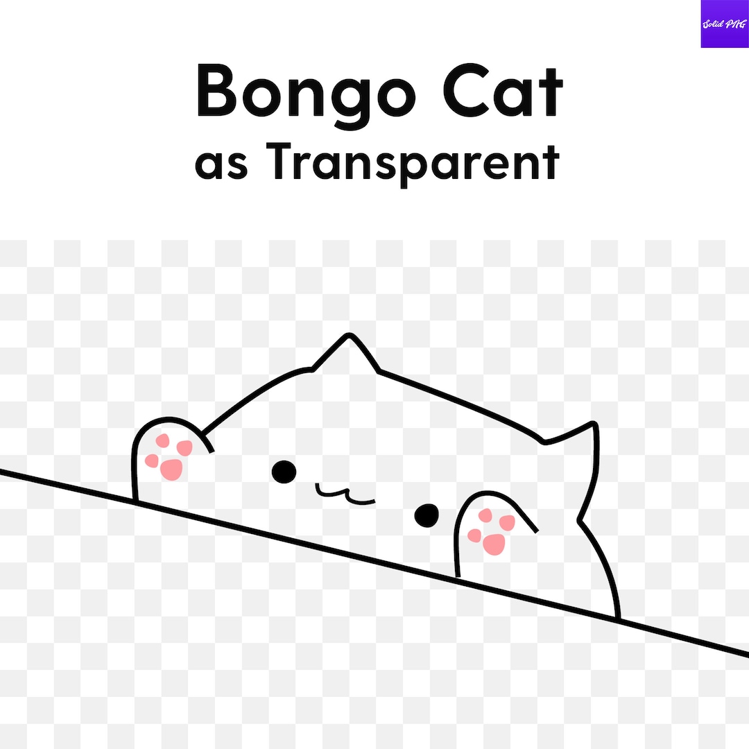 Bongo Cat como transparente Etsy México