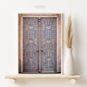 Moroccan door digital print, Bohemian decor, Printable Boho wall art, wooden door print, Instant Download