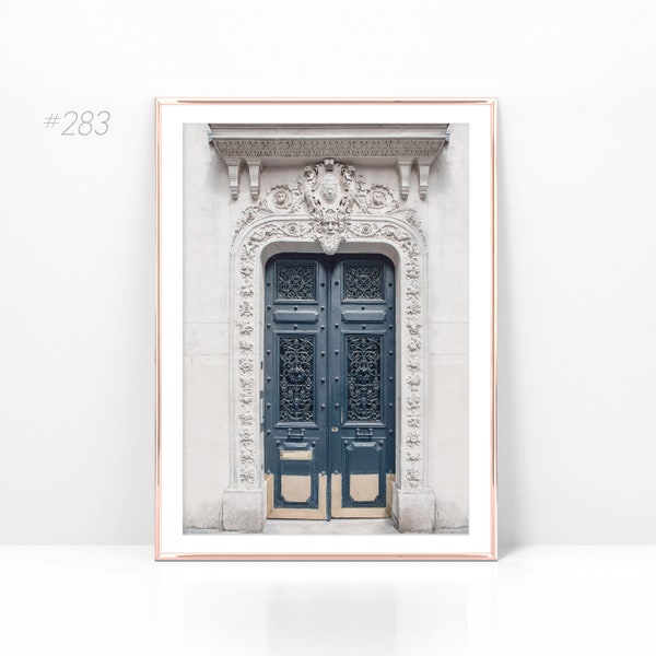 Printable Parisian door photo, Paris print digital download, France wall art, French architecture, elegant European decor  #283