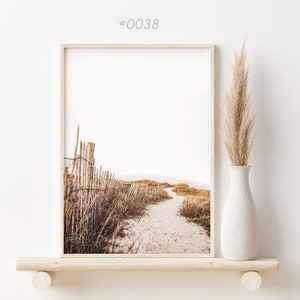 Impresión digital de dunas de playa, Impresión de playa neutra, Arte de pared Boho imprimible, Impresión costera, arte de pared beige suave, Descarga instantánea