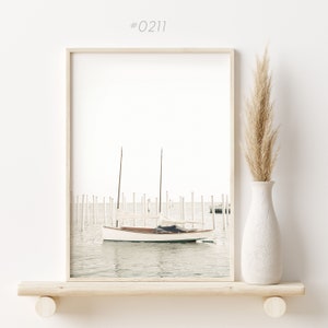 Sail boat digital print, Neutral Beach Photo, Printable Boho wall art, Coastal print, soft beige wall art, Instant Download