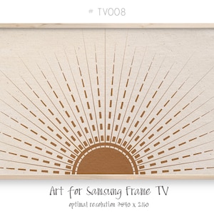 Samsung Frame TV art, abstract boho sunrays art, Celestial 4K digital art for TV display, instant download