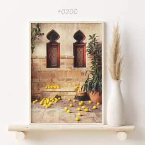 Moroccan architecture with lemons digital print, Marrakech Bohemian decor, Printable kitchen decor, arabic door print, Instant Download