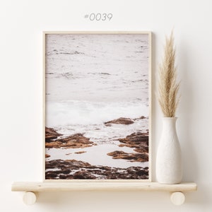 Digital ocean print, Neutral Beach Print, Printable Boho wall art, Coastal print, soft beige wall art, Instant Download