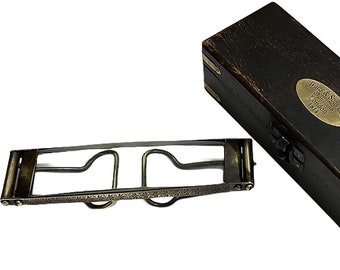 Brass Table Top Magnifying Glass, Antique Style Magnifier, Nautical Wooden Box