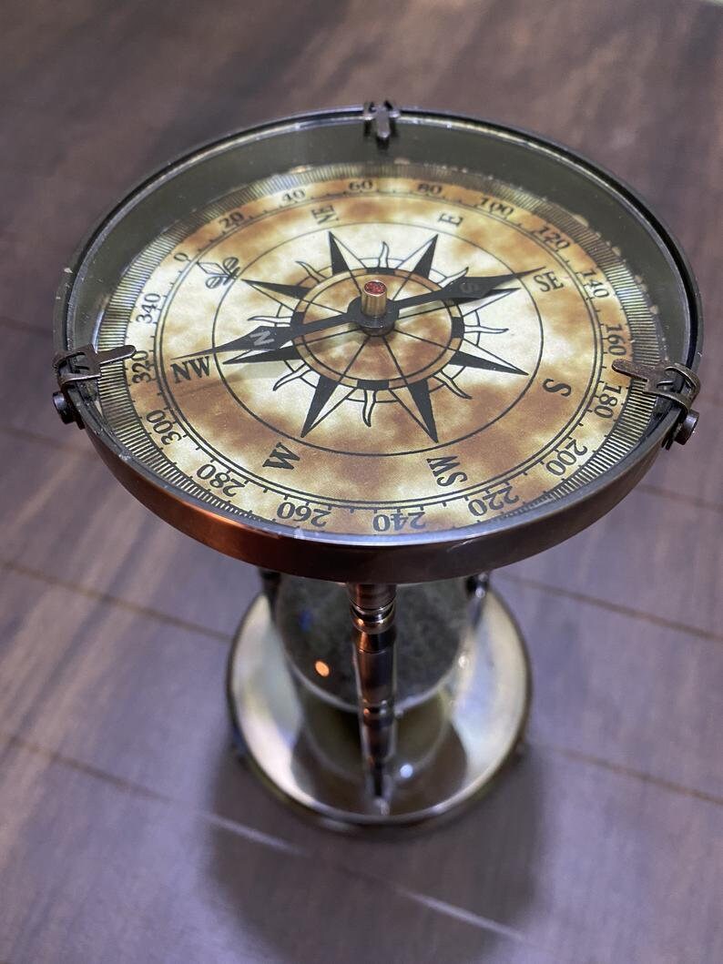 Brass Hourglass / Brass Sand Glass / Table Top Brass Decor Etsy