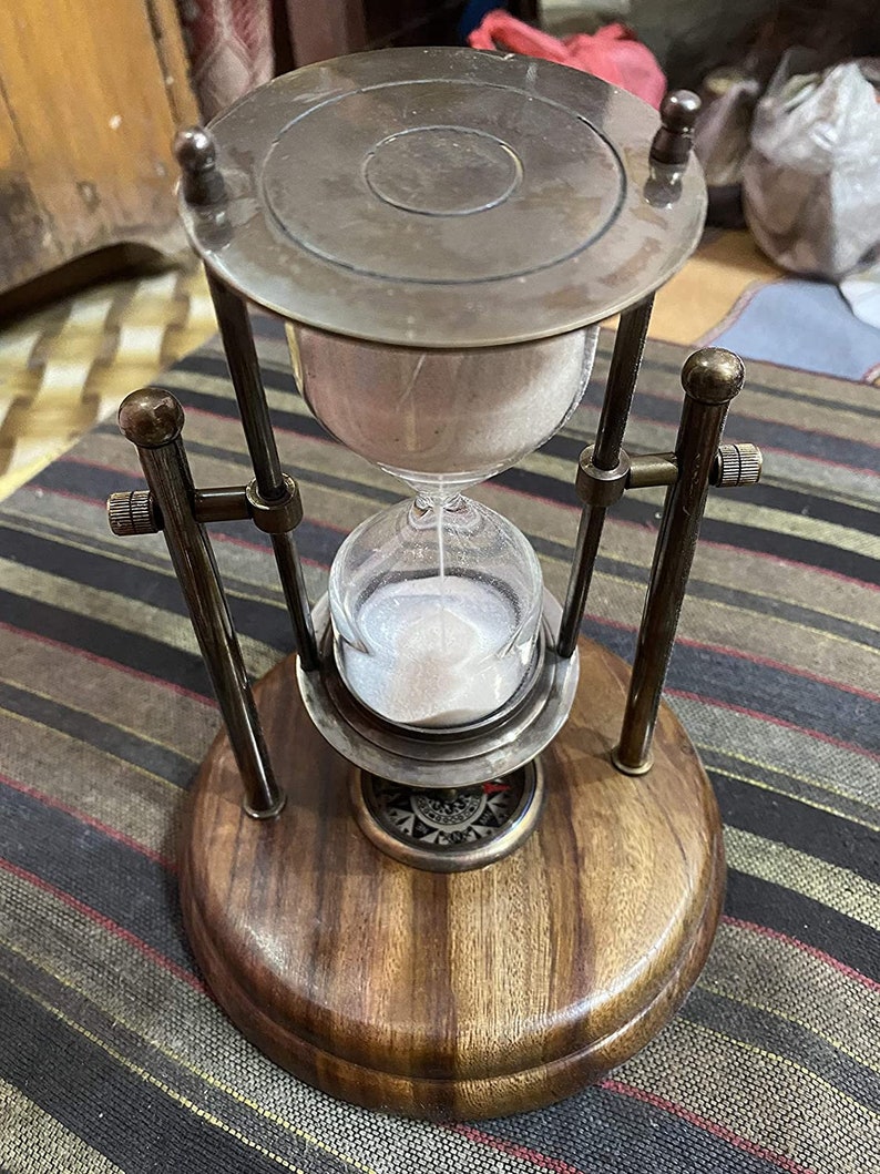 Brass Hourglass / Brass Sand Glass / Table Top Brass Decor Etsy