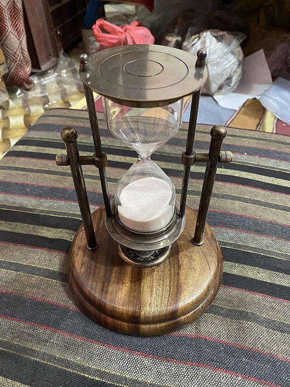 Brass Hourglass / Brass Sand Glass / Table Top Brass Decor Etsy