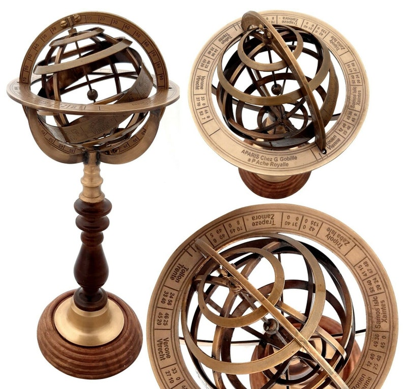 13 Brass Armillary Sphere Engraved Nautical Astrolabe Etsy Canada