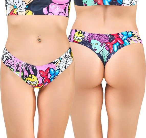 Anime Lingerie MOXIE CRAZY Girly Panties String Panties Printed Panties  Naughty Gift for Her -  Canada
