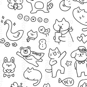 printable stickers coloring page color your own stickers diy etsy canada