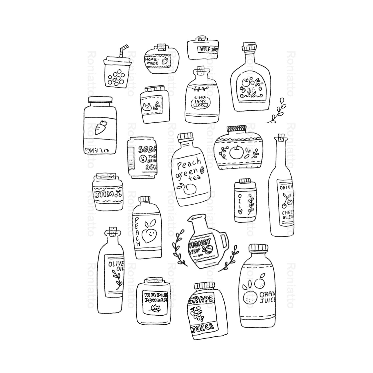 Printable STICKERS Coloring Page Color Your Own Stickers DIY Etsy